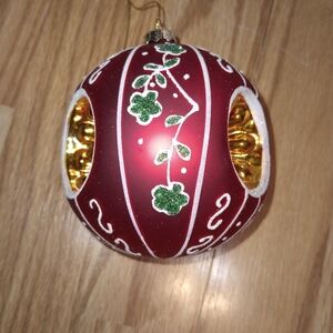 Vintage 4" Blown Glass Reflector Christmas Ornament